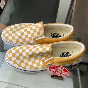 New Vans Classic Slip On 'Ochre Checkerboard'